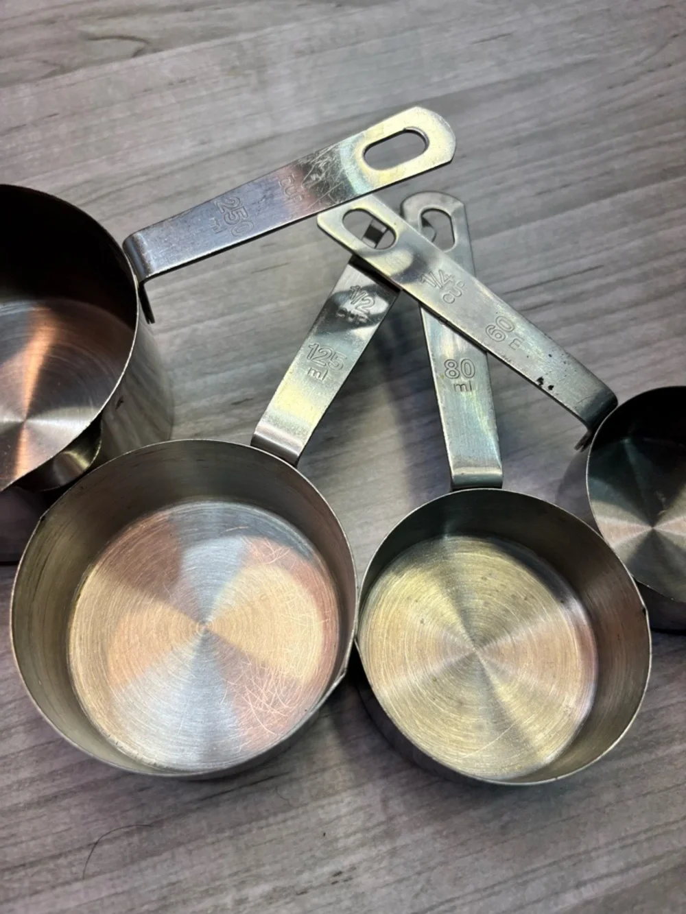 World Market Metal Brass Tone Stainless Steel Measuring Cups Set